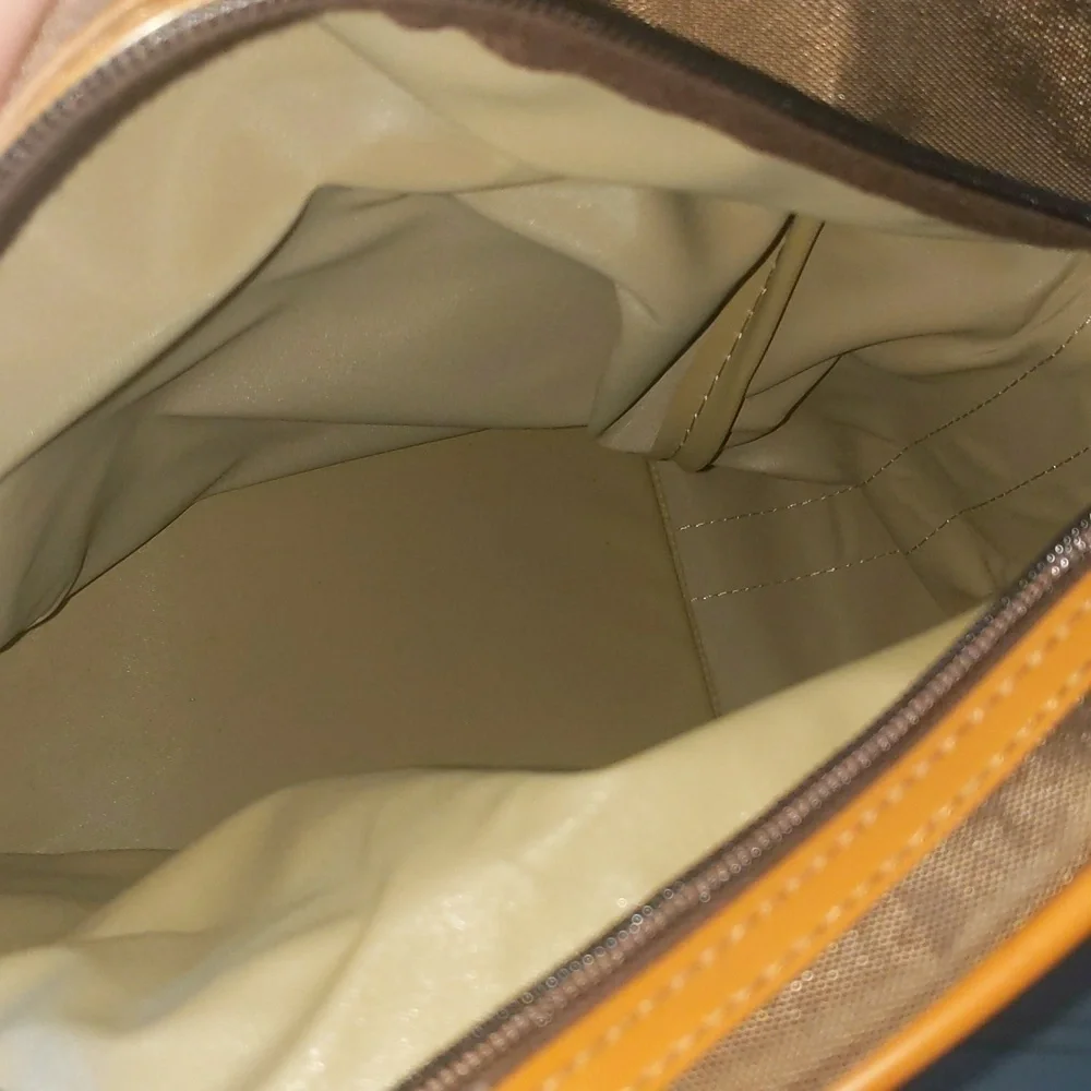Vintage Samsonite Brown & Camel Square Messenger Satchel Bag.